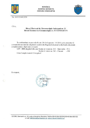 Numărul de alegători rezultat din Registrul electoral